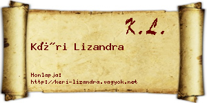 Kéri Lizandra névjegykártya